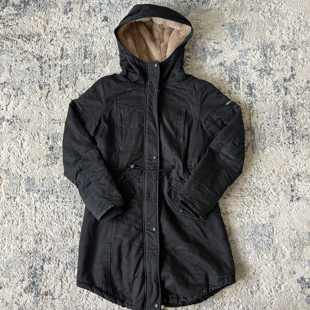Orolay Parka Womens M Black Fleece Lined Hooded Winter Coat Cotton Amazon Brand